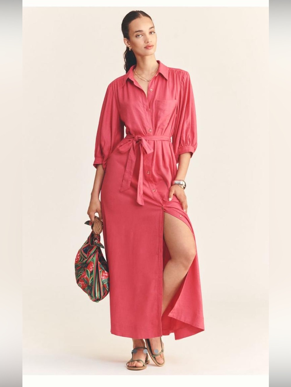 THE MONA LINEN SHIRT DRESS BY MAEVE
